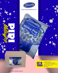 Milk Slanty Pipi - delicious flavored sweets and candies from IFL Ltd, Tanzania. High-quality confectionery with fruity, refreshing, and fun taste. Perfect for everyone who loves sweet treats. Slanty pipi tamu zenye ladha mbalimbali, zinazotengenezwa na IFL Ltd Tanzania, zenye ubora wa hali ya juu na ladha tamu kwa kila mtu.